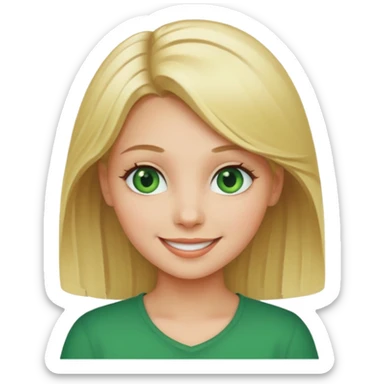 Girl blonde Green eyes sticker