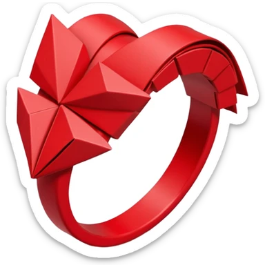 paper origami heart ring sticker