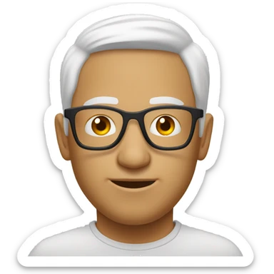 homem branco gordinho careca de oculos sticker