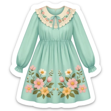 Cottagecore style ultra cute vintage material dress sticker