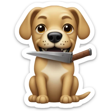dog with a machete sticker