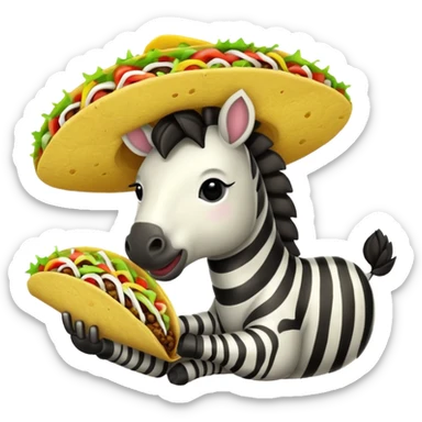 taco eating zebra sticker