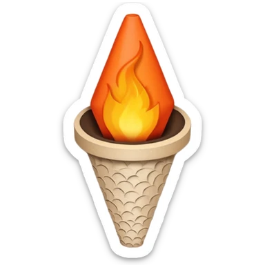 cartoon-like joint, cone-shaped, with a burning orange-red ember at the tip, realistic paper and ash texture, simplified and clean, bold outlines, emoji style sticker