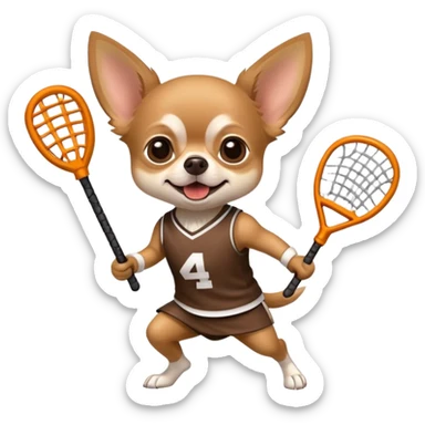 Chihuahua playing lacrosse sticker