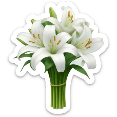 White lilly bouquet  sticker