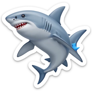 Shark with 3 legs wearing blue Nike shoes sticker