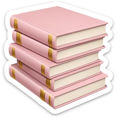 Stack of pale pink books sticker
