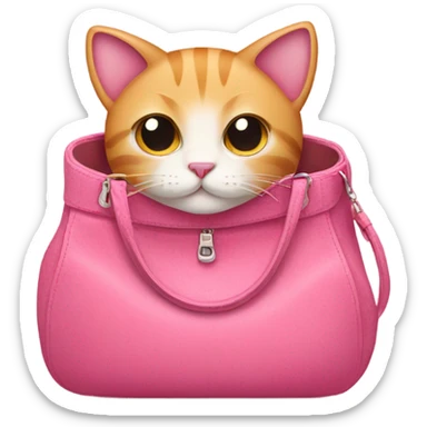 Pink cat in pink purse  sticker