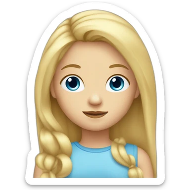 Girl-with-half-long-blond-hair-with-blue-eyes sticker