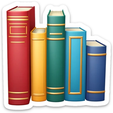 three colorful books on a shelf close-up sticker