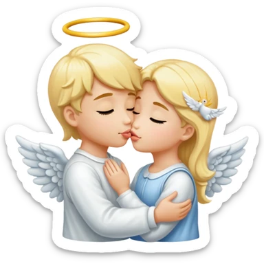 Sweet angelic kiss emoji sticker