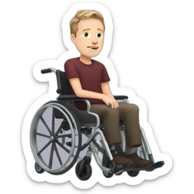 Owen Jones in a wheelchair sticker