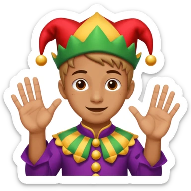Kid doing 67 hand jester sticker