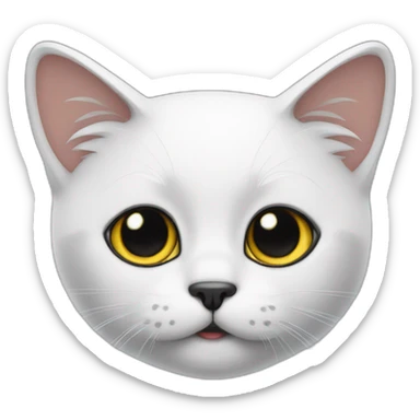 Gato blanco oreja negra sticker