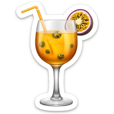 passionfruit & mango cordial in glass sticker