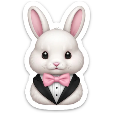 white bunny with pink bowtie sticker