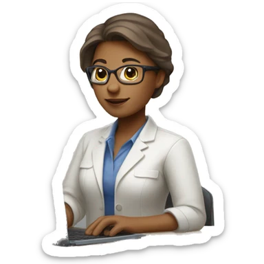 A women architect capibara working in a pc  sticker