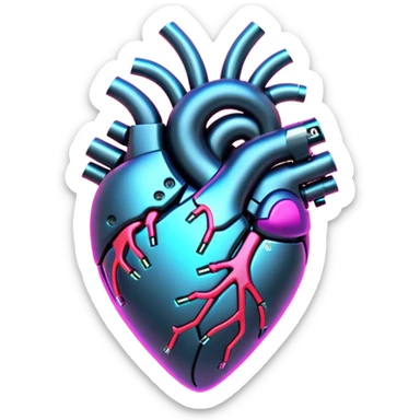 neon cyberpunk style heart sticker
