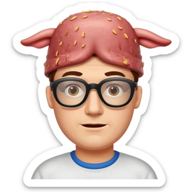 man with SPAM meat GLASSES  sticker