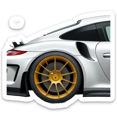 A Porsche GT3 RS with a widebody kit sticker