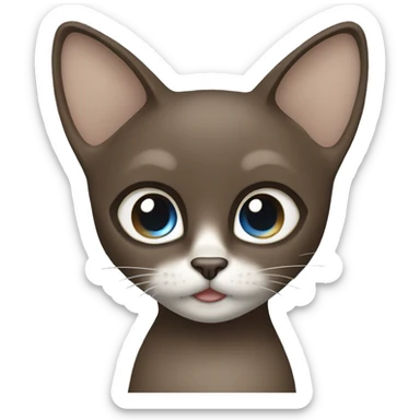 Dark Brown face - beige body and ears female thai cat with blue eyes  sticker