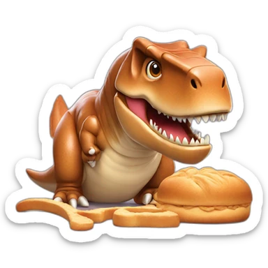 t-rex with a brioche sticker