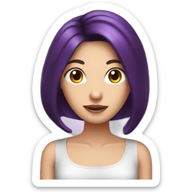 Brunette rating eggplant sticker