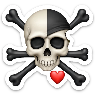 Trafalger Law Jolly Roger with a heart sticker