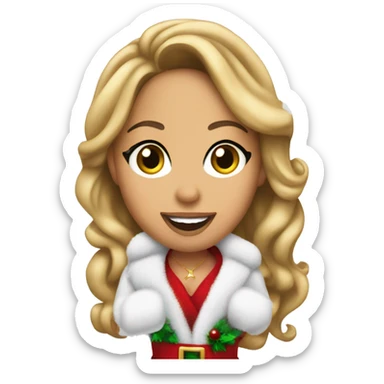 Mariah Carey wearing Christmas clothes pointing at me sticker