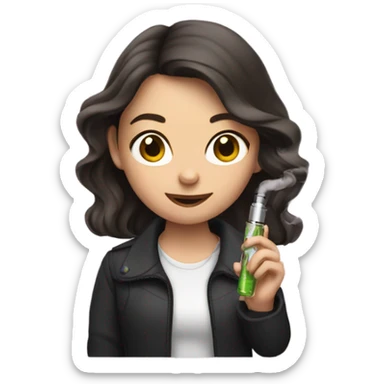 Brunette girl with a vape sticker