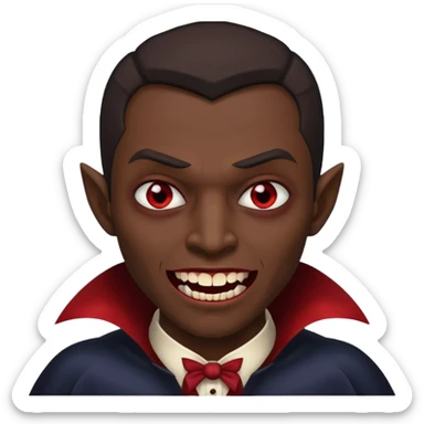 make this have vampire teeth and make him dark skinned sticker