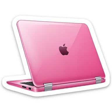 pink laptop computer iOS style sticker