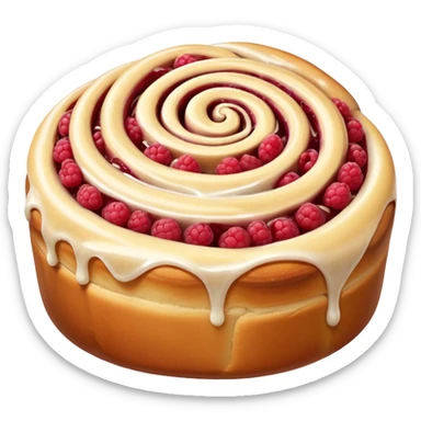 Raspberry cinnamon roll sticker