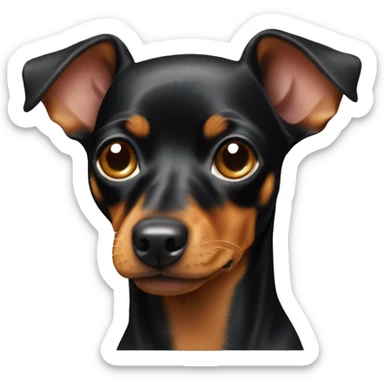 Min pin dog sticker