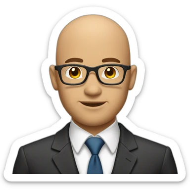 handsome bald man in a business suit with stubble sticker