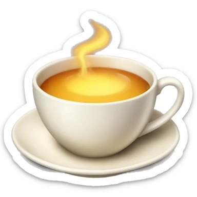 A teacup very hot and is happy to be drinked sticker