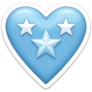 lightblue heart whit 3 stars pointing in the right position sticker