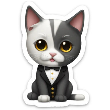 british short hair cat with tuxedo sticker
