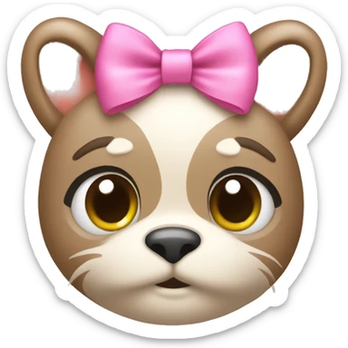 Dear with pink bow sticker