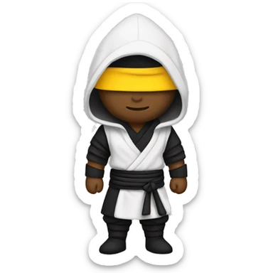 Ninja blanco con ropa negra sticker