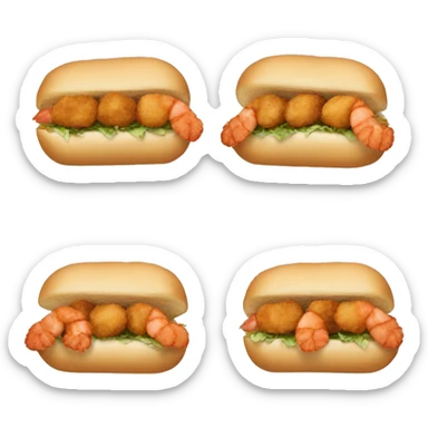 Fried shrimp Po boy sticker