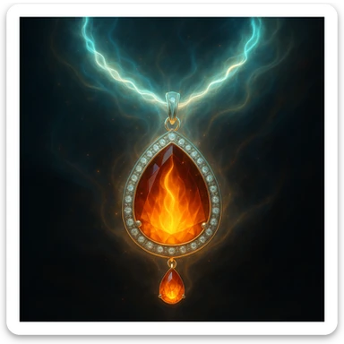 Make the necklace floating and ethereal, with a glowing aura sticker