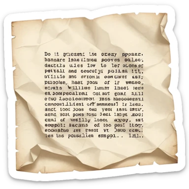 piece of paper with written text only sticker