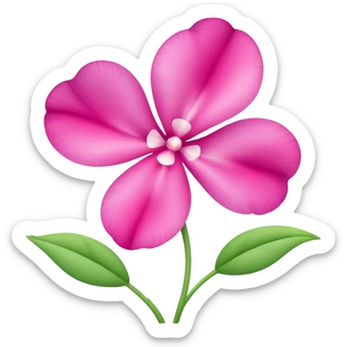 sweetpea flower, pink with dotted center, emoji style sticker