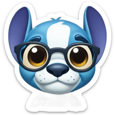stitch with glasses from lilo and stitch sticker
