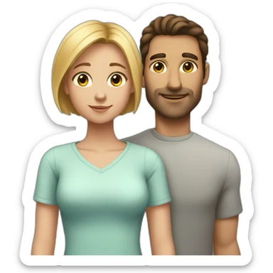 Very short girl with a tall guy sticker