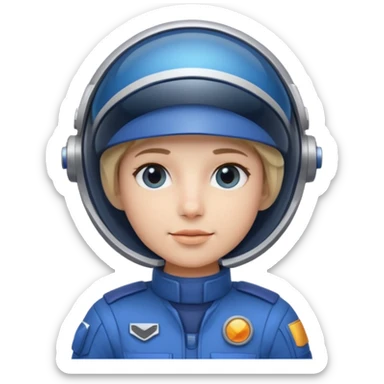 Blue-visor space mechanic sticker