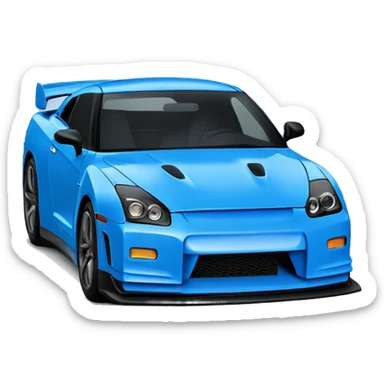 blue gtr car sticker
