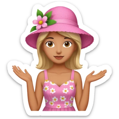 only a pink summer with flower hat sticker