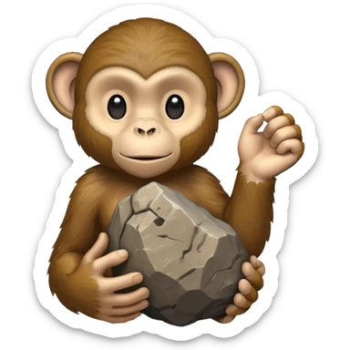 monkey hand throwing rocks sticker